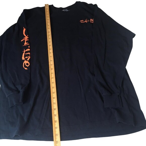 Salt Life Shirt Mens 2XL  Long Sleeve Pocket Live Salty Hook Line Sinker - Picture 6 of 12